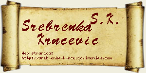 Srebrenka Krnčević vizit kartica